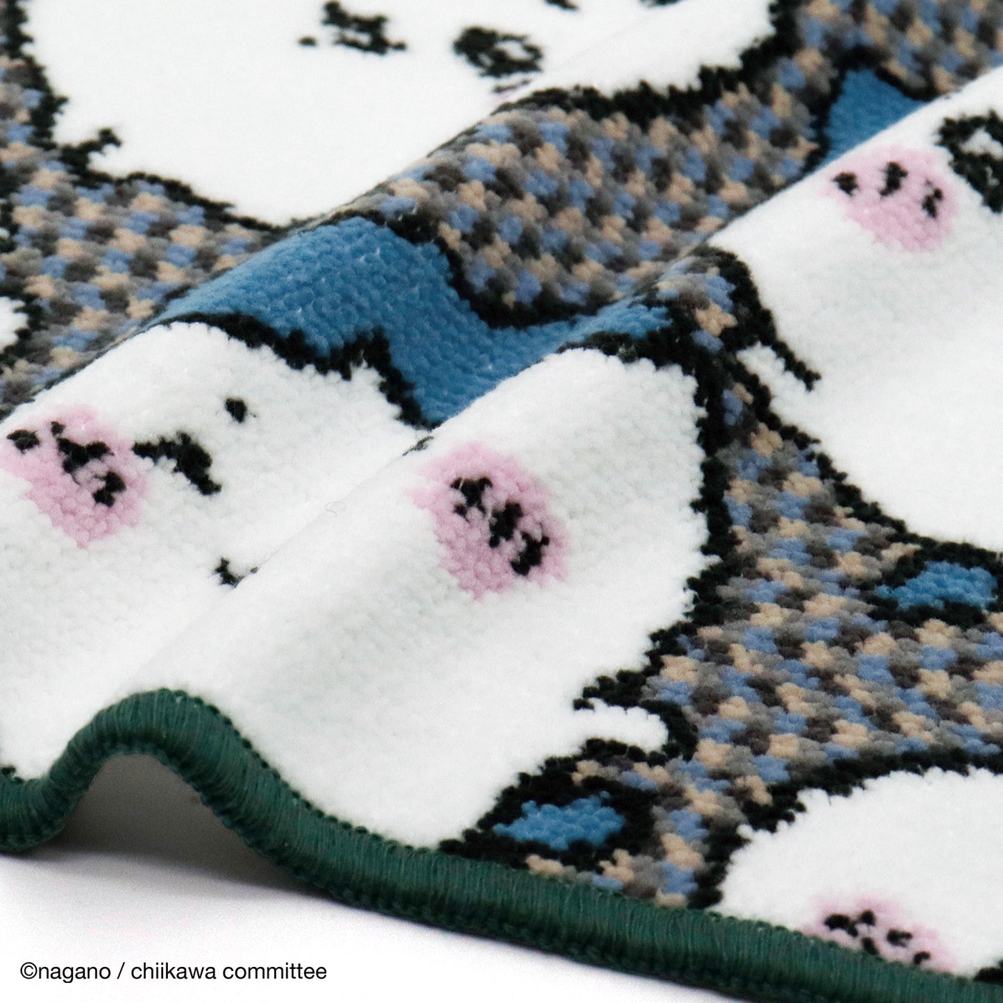 Chiikawa Chenille Woven Towel Handkerchief (Hachiware Lots Blue)