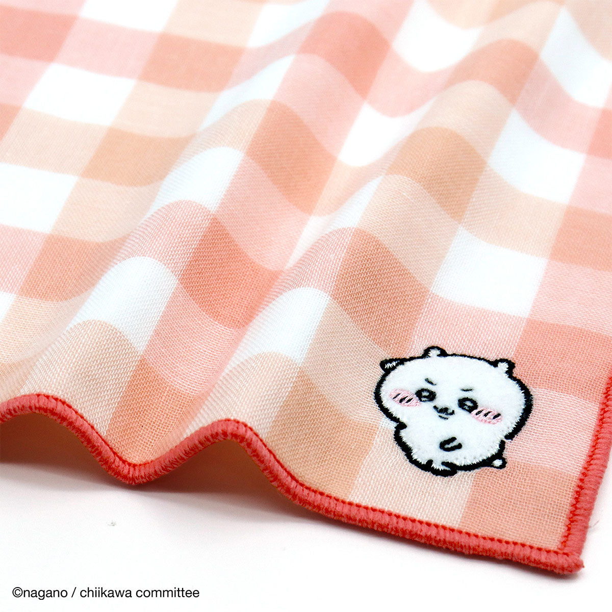 吉伊卡哇 8重纱布毛巾手帕(方格红色)