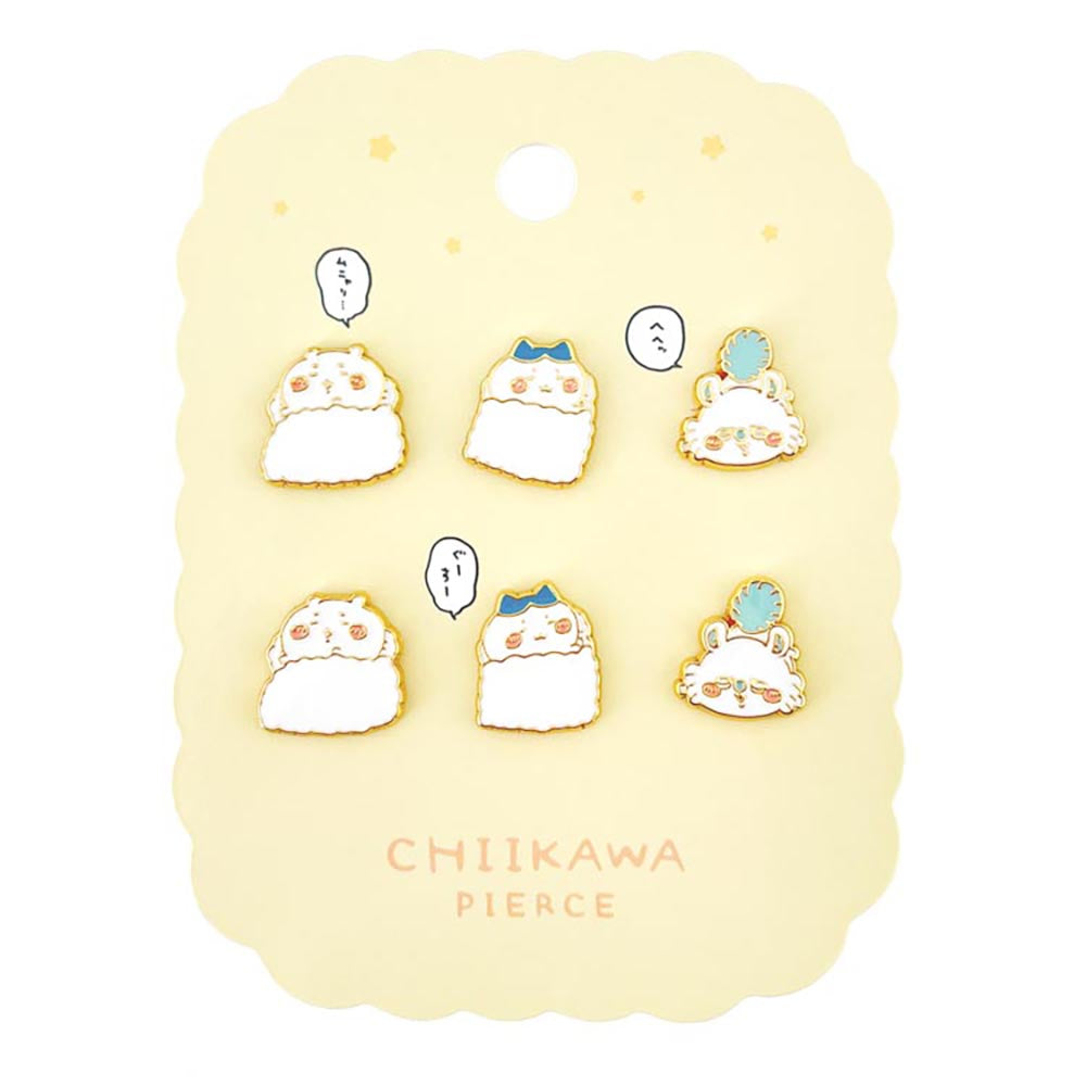 吉伊卡哇 6件套耳钉(金色)