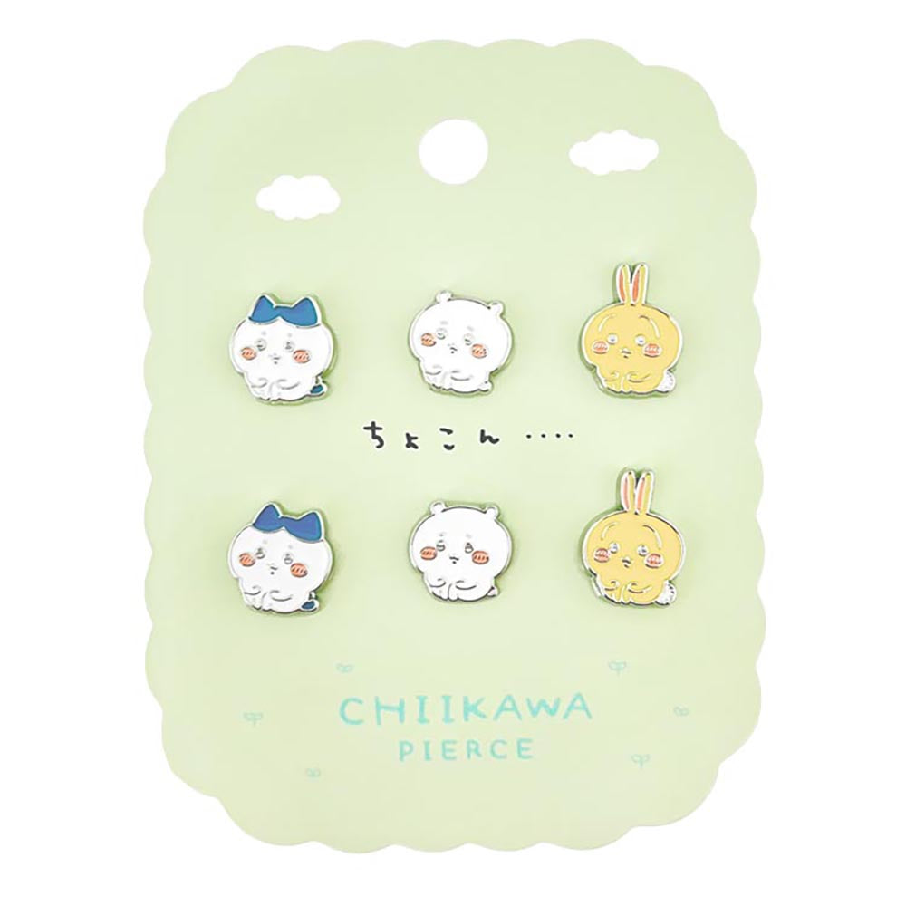 吉伊卡哇 6件套耳钉(银色)