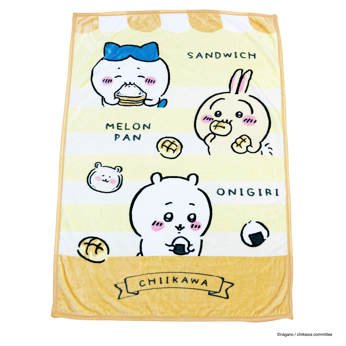 Chiikawa Junior Size Blanket (Rice Balls and Bread)