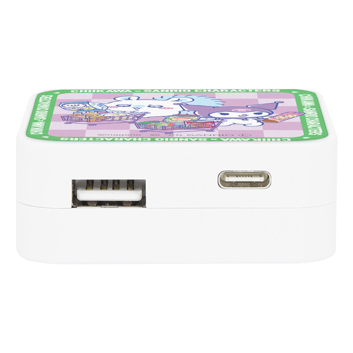 치이카와 × 산리오 캐릭터즈 USB/USB Type-C AC 어댑터 (하늘다람쥐 & 쿠로미)