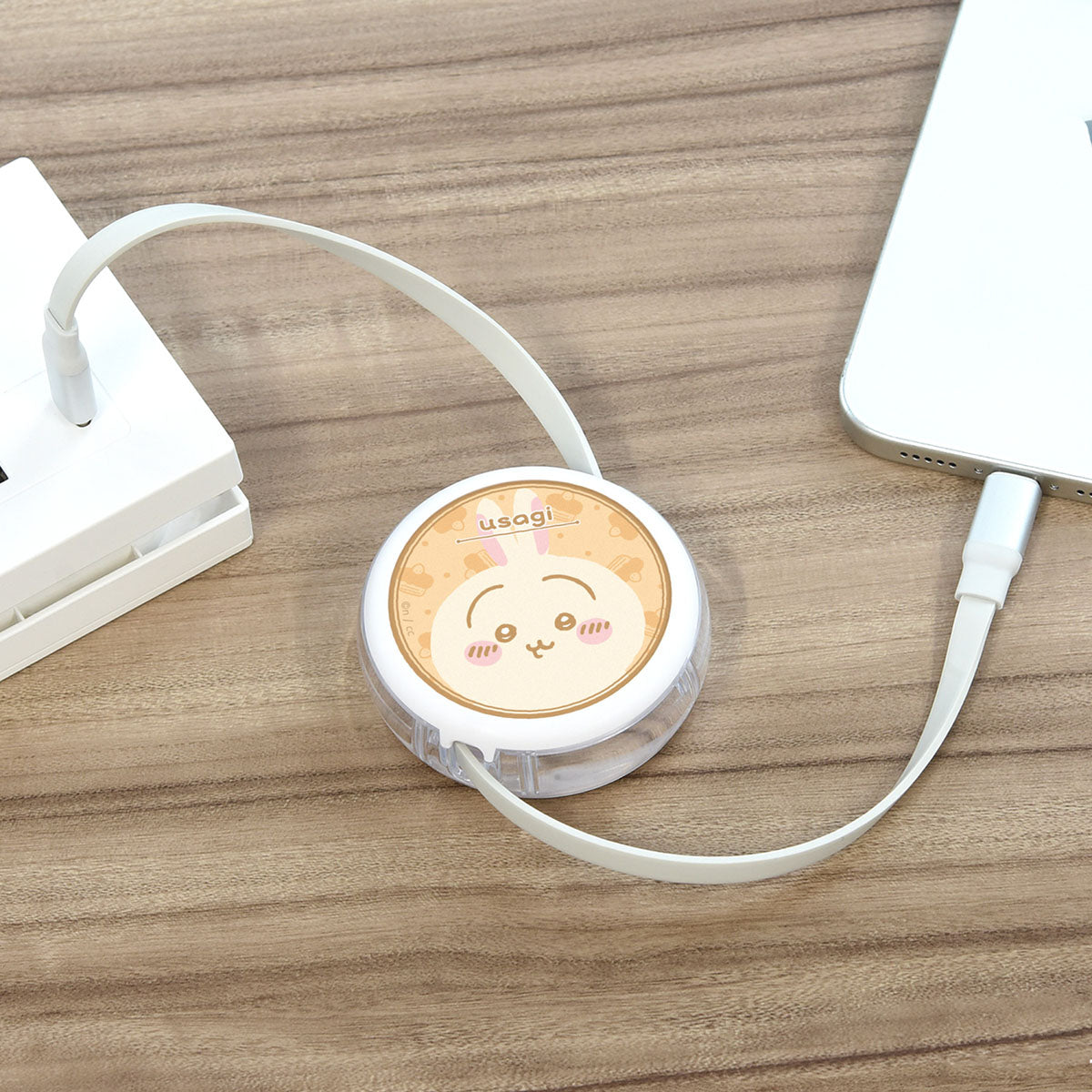 ちいかわ PD60W対応 USB2.0リール式Type-Cケーブル(うさぎ)