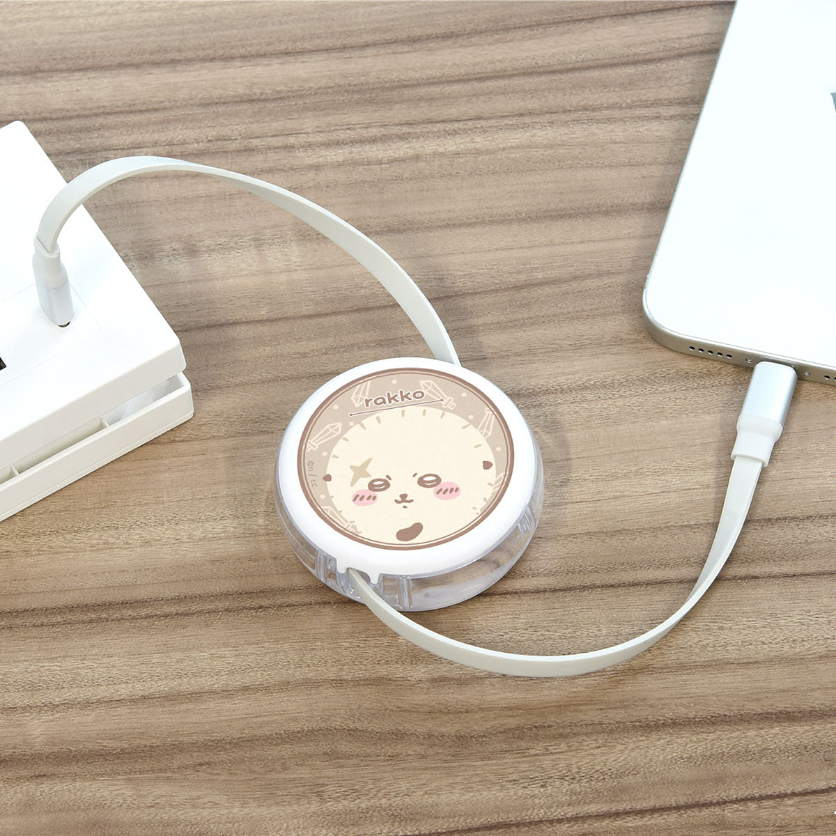 吉伊卡哇 USB Type-C相容 同步&充電卷線電纜(海獺)
