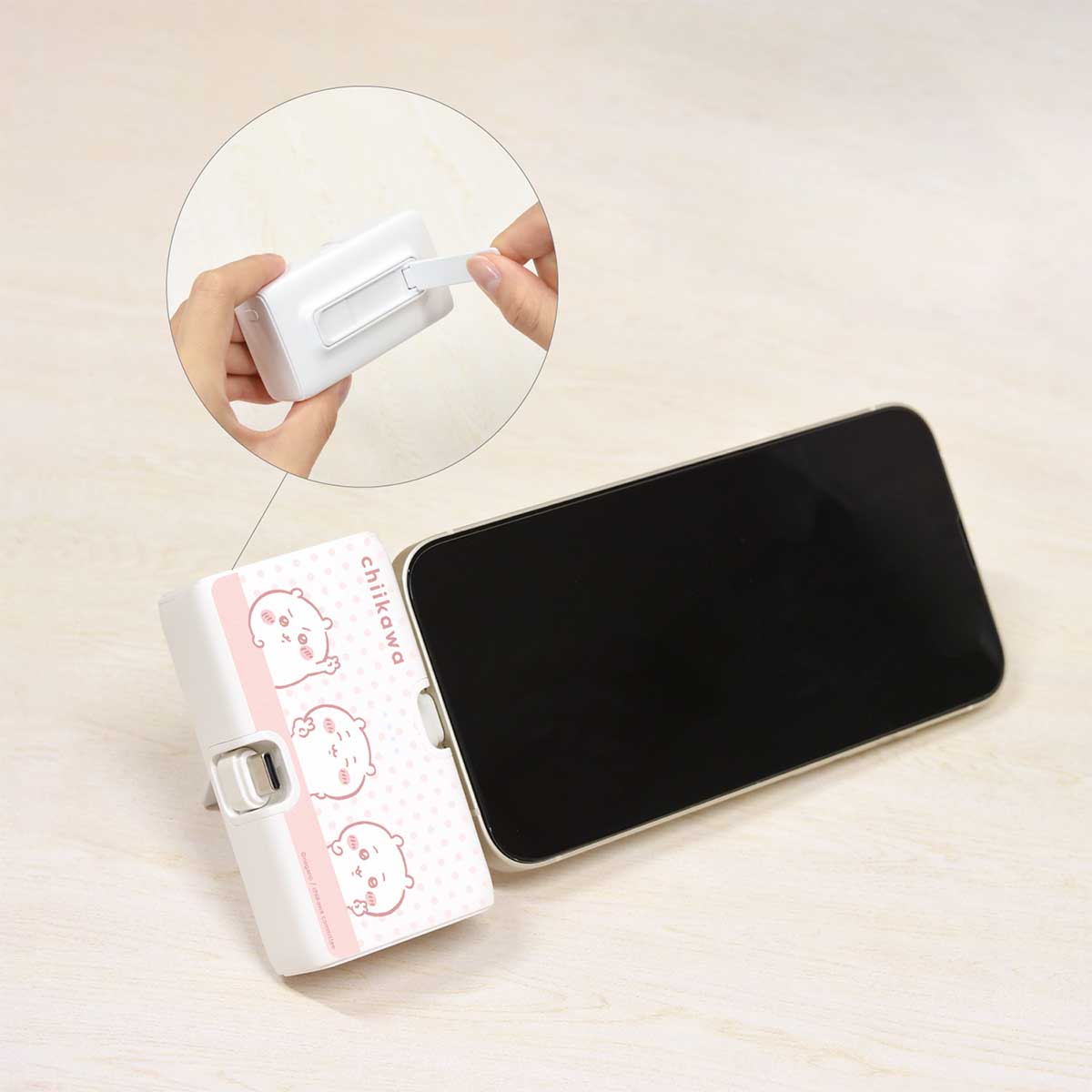 치이카와 라이트닝/Type-C 커넥터 포함 리튬이온 충전기 (치이카와)