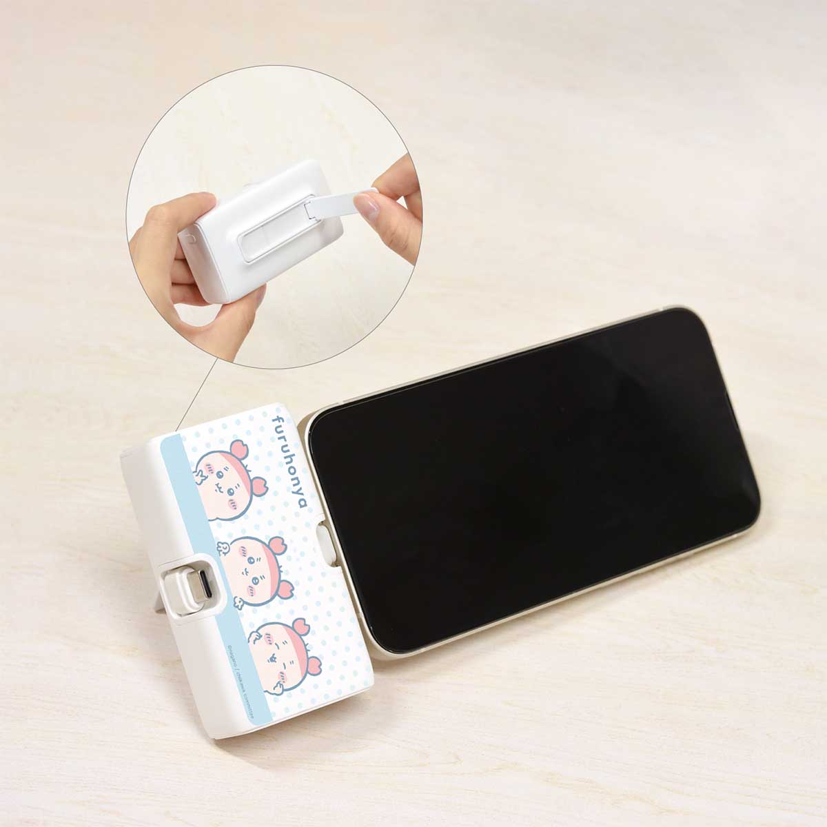 치이카와 라이트닝/Type-C 커넥터 포함 리튬이온 충전기 (카니)