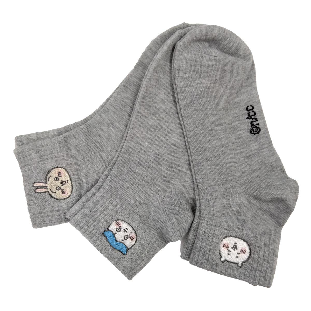 吉伊卡哇 单点刺绣袜 3件套(灰色)女士用