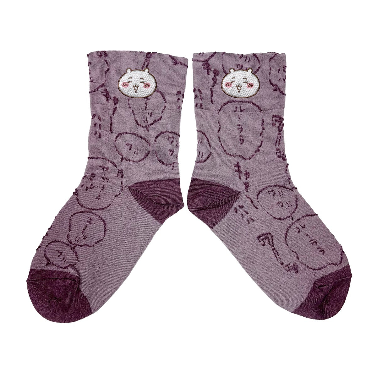 Chiikawa Float Embroidered Crew Socks (Chiikawa Wine) Women's Size