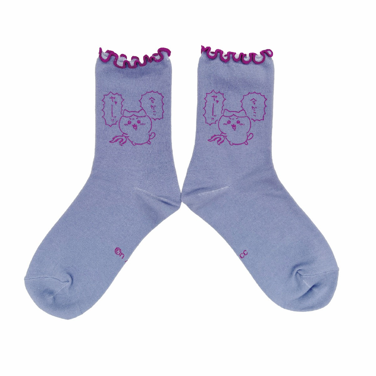 치이카와 멜로우 크루 양말 (하치와레 라벤더 블루) 여성용