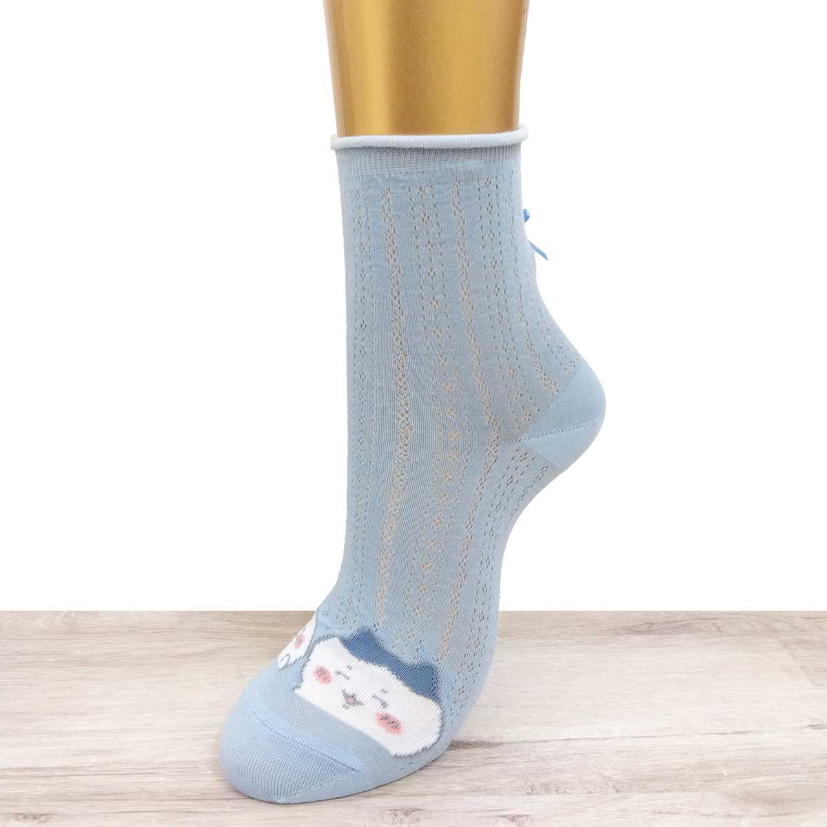 吉伊卡哇 带有夸奖缎带的长袜(天蓝色) 女款