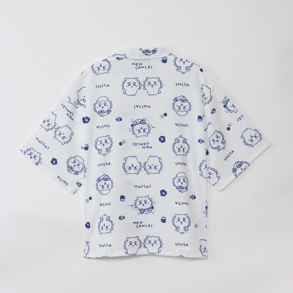 치이카와 시사 축제!!! 오픈 칼라 셔츠 시사 화이트