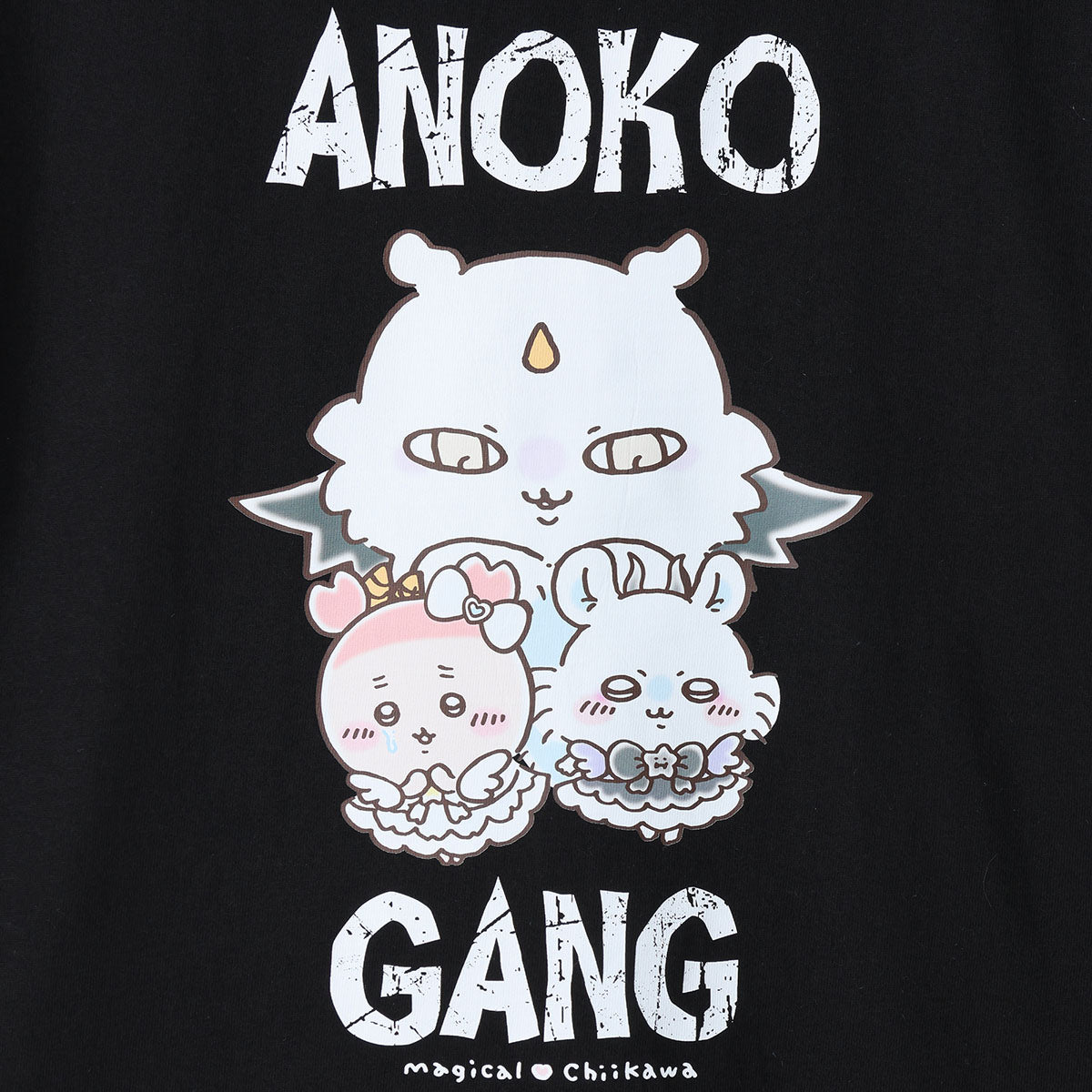 치이카와 초매지컬 치이카와 T셔츠 ANOKO GANG 블랙