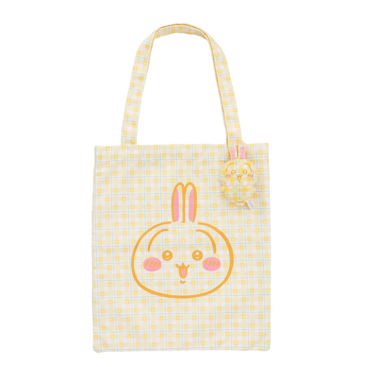 ちいかわ チェックシリーズ トートバッグ(チャーム付き)うさぎ イエロー