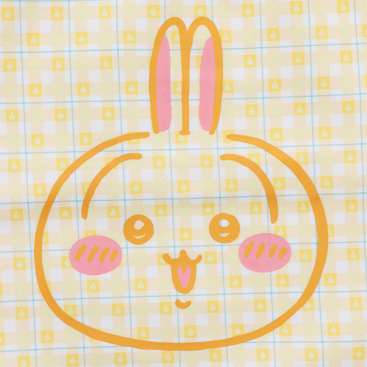 ちいかわ チェックシリーズ トートバッグ(チャーム付き)うさぎ イエロー
