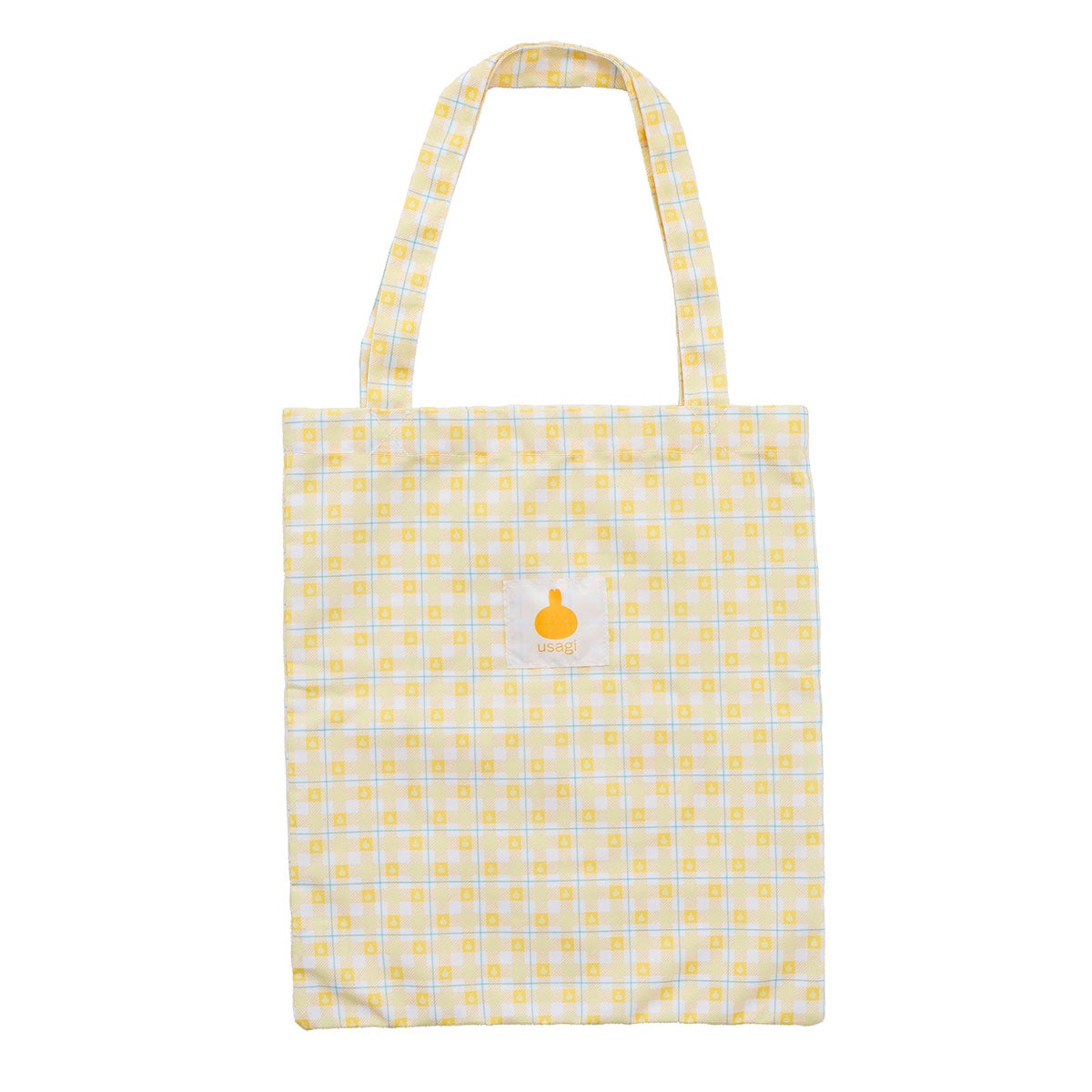 ちいかわ チェックシリーズ トートバッグ(チャーム付き)うさぎ イエロー