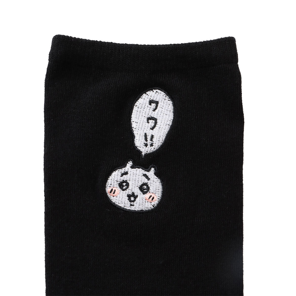 ちいかわ クルーソックス ワンポイント刺繍 ちいかわ ブラック