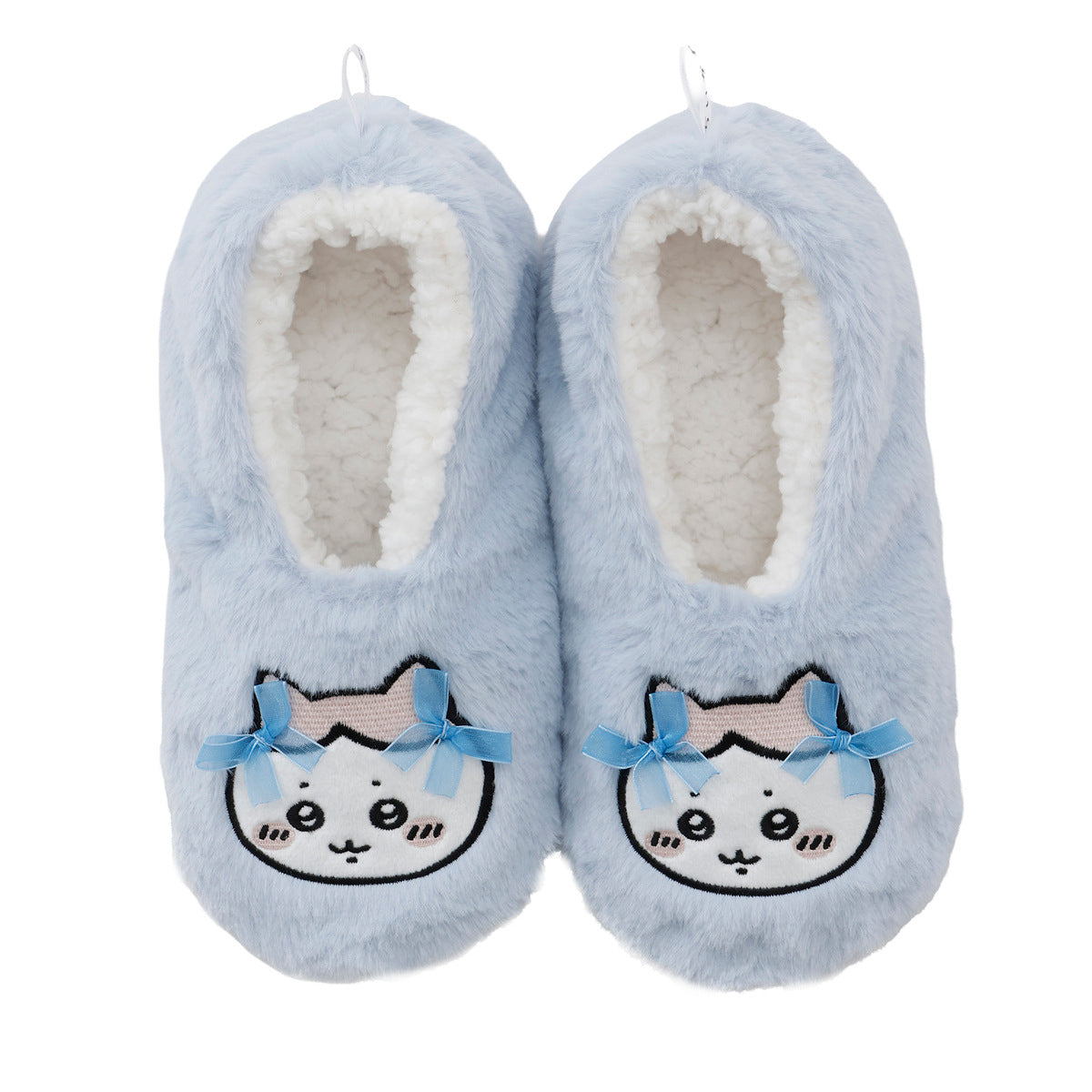 ちいかわ ルームシューズ ハチワレリボン サックス