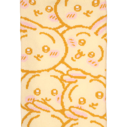 ちいかわ クルーソックス うさぎいっぱい イエロー