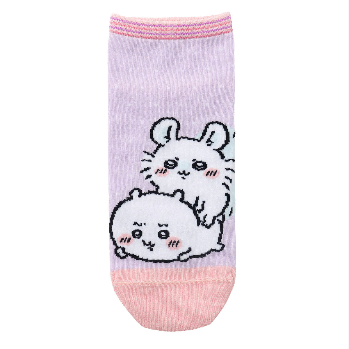 ちいかわ クルーソックス ちいかわとモモンガ ピンク
