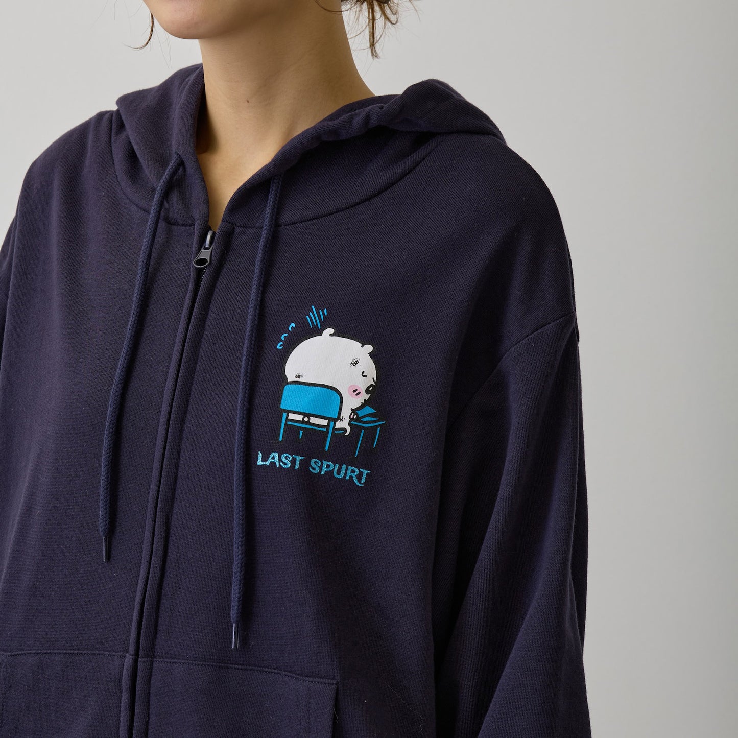 ちいかわ ZIPパーカー 試験だ ネイビー