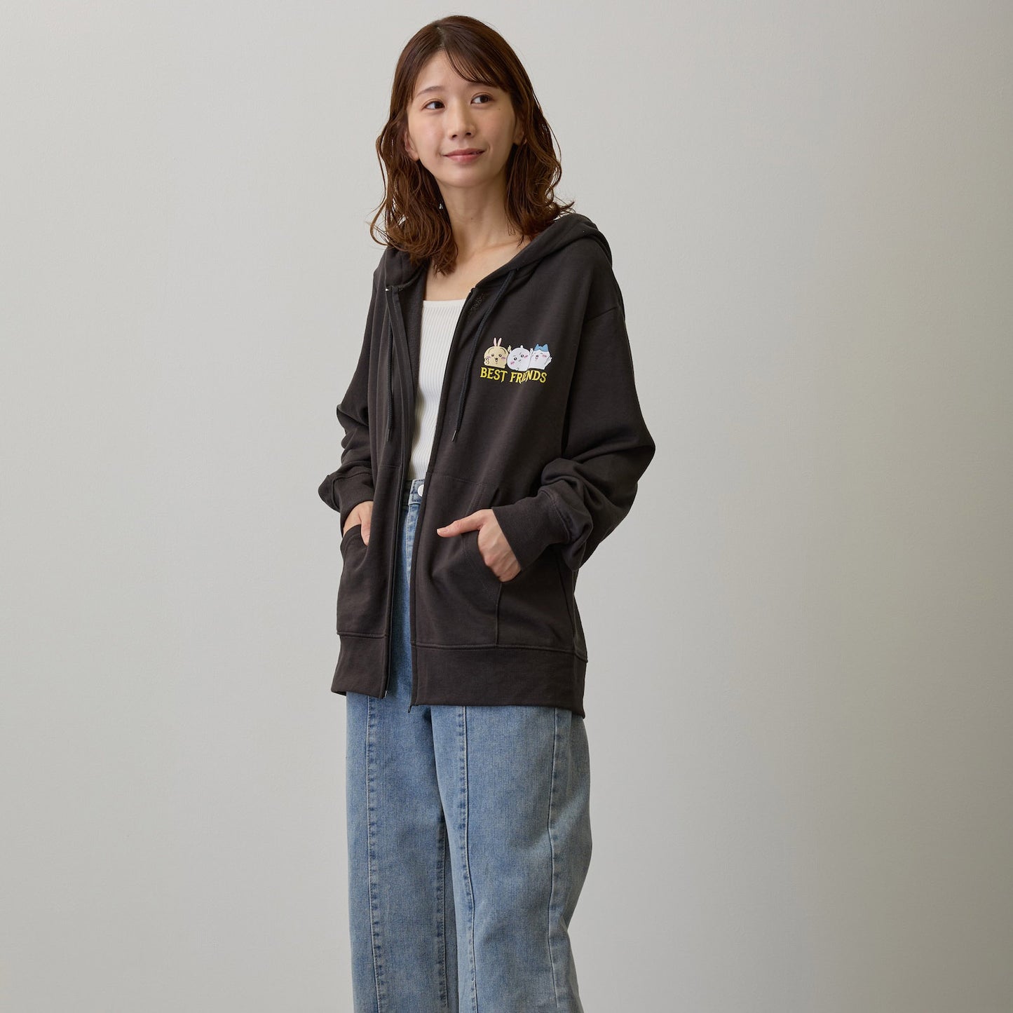 ちいかわ ZIPパーカー 仲良しトリオ スミ