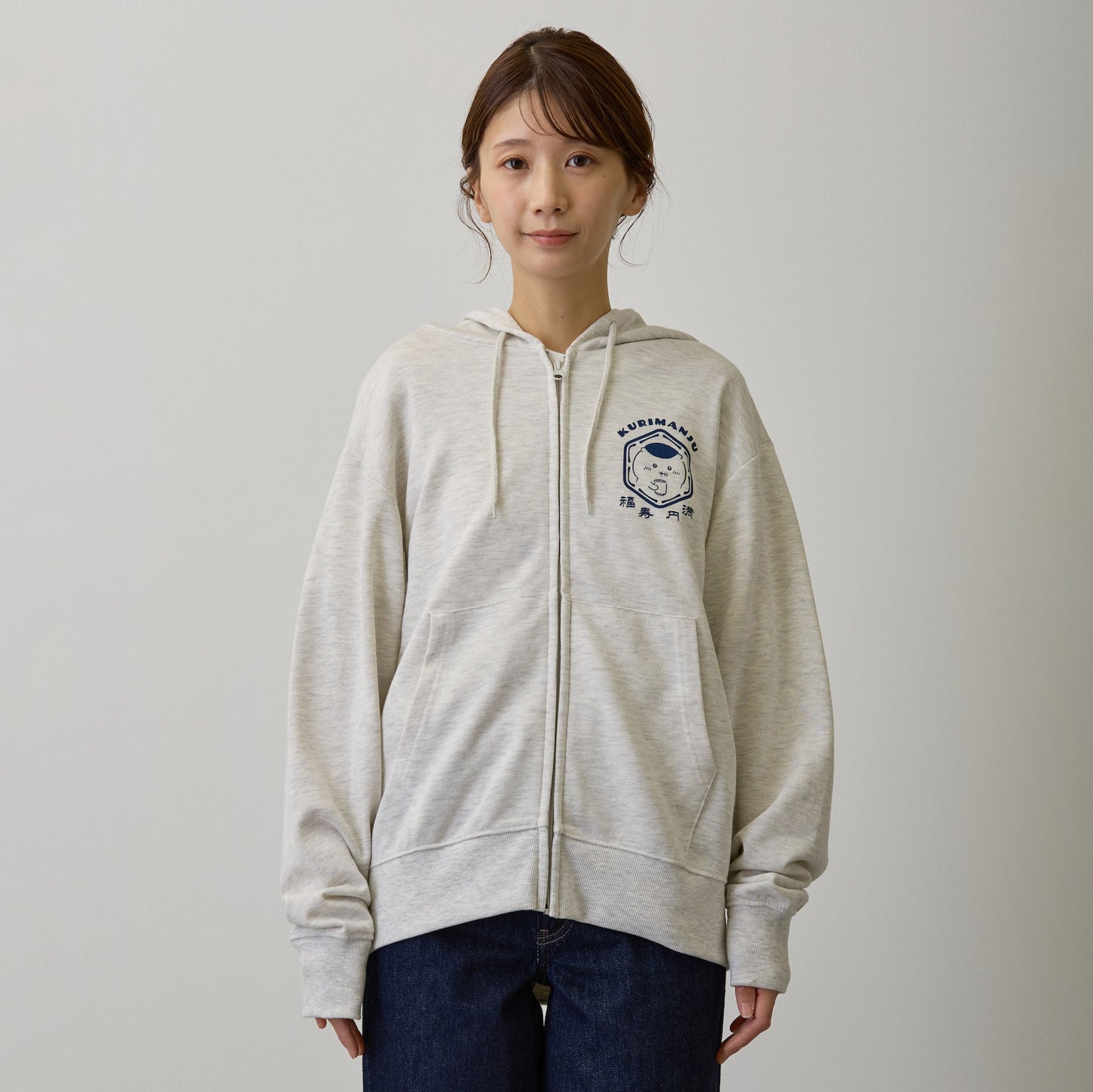 ちいかわ ZIPパーカー 福寿円満 アッシュ