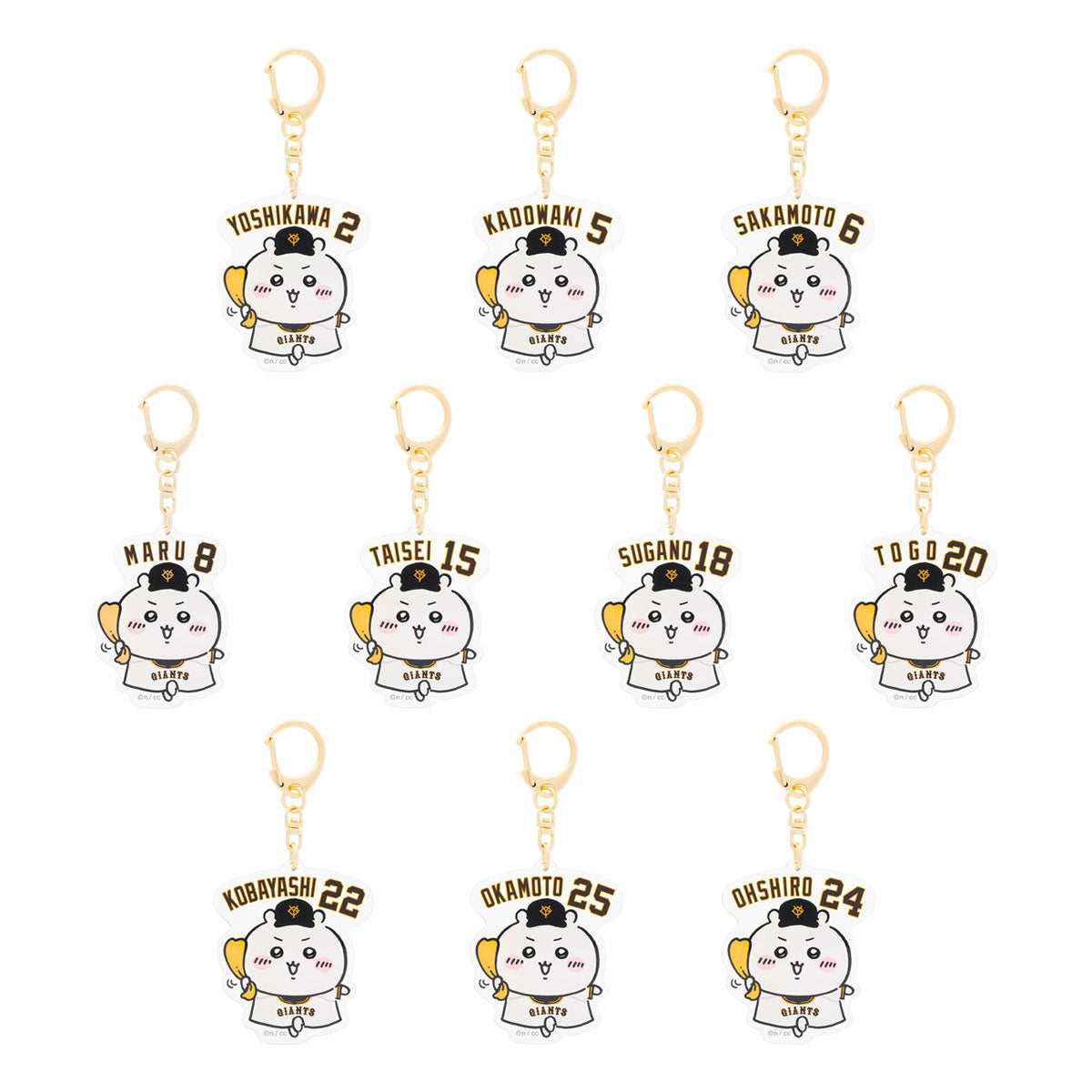 【予約】ちいかわ×読売ジャイアンツ トレーディング選手名アクリルキーホルダー(全10種)【2024年8月中旬より順次発送予定(発送延期の場合もキャンセル不可)】【通常商品と同時購入・配送希望日指定不可】【キャンペーン対象外】