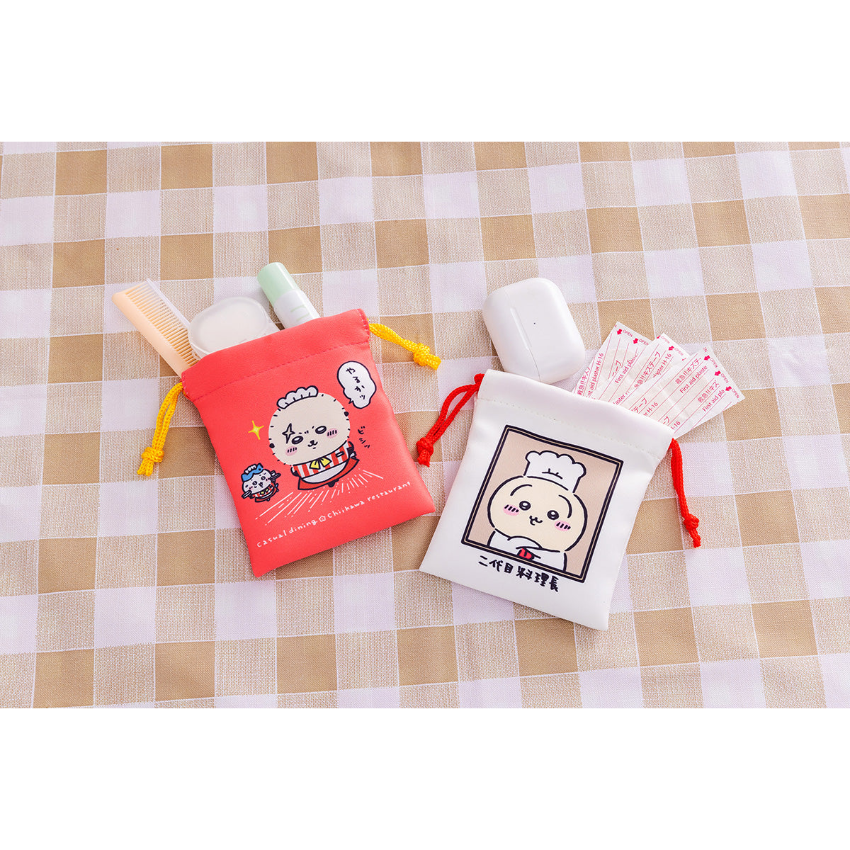ちいかわ ちいかわレストラン 2個セットミニ巾着(やるかッ)