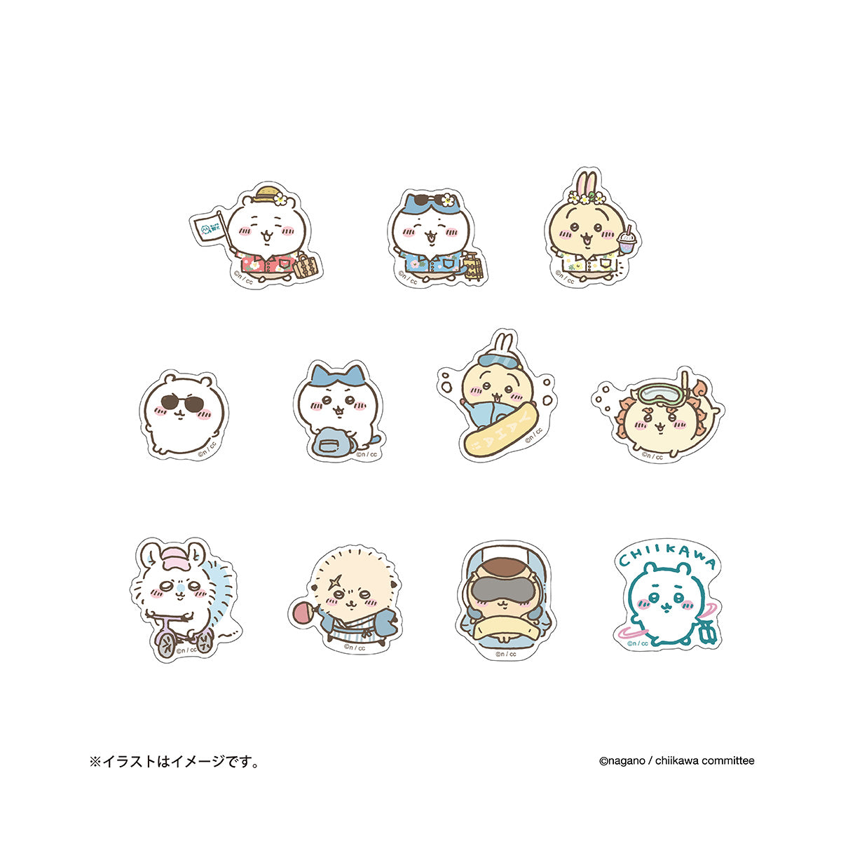 치이카와 도쿄 기념품 플레이크 스티커 (치이카와 관광)
