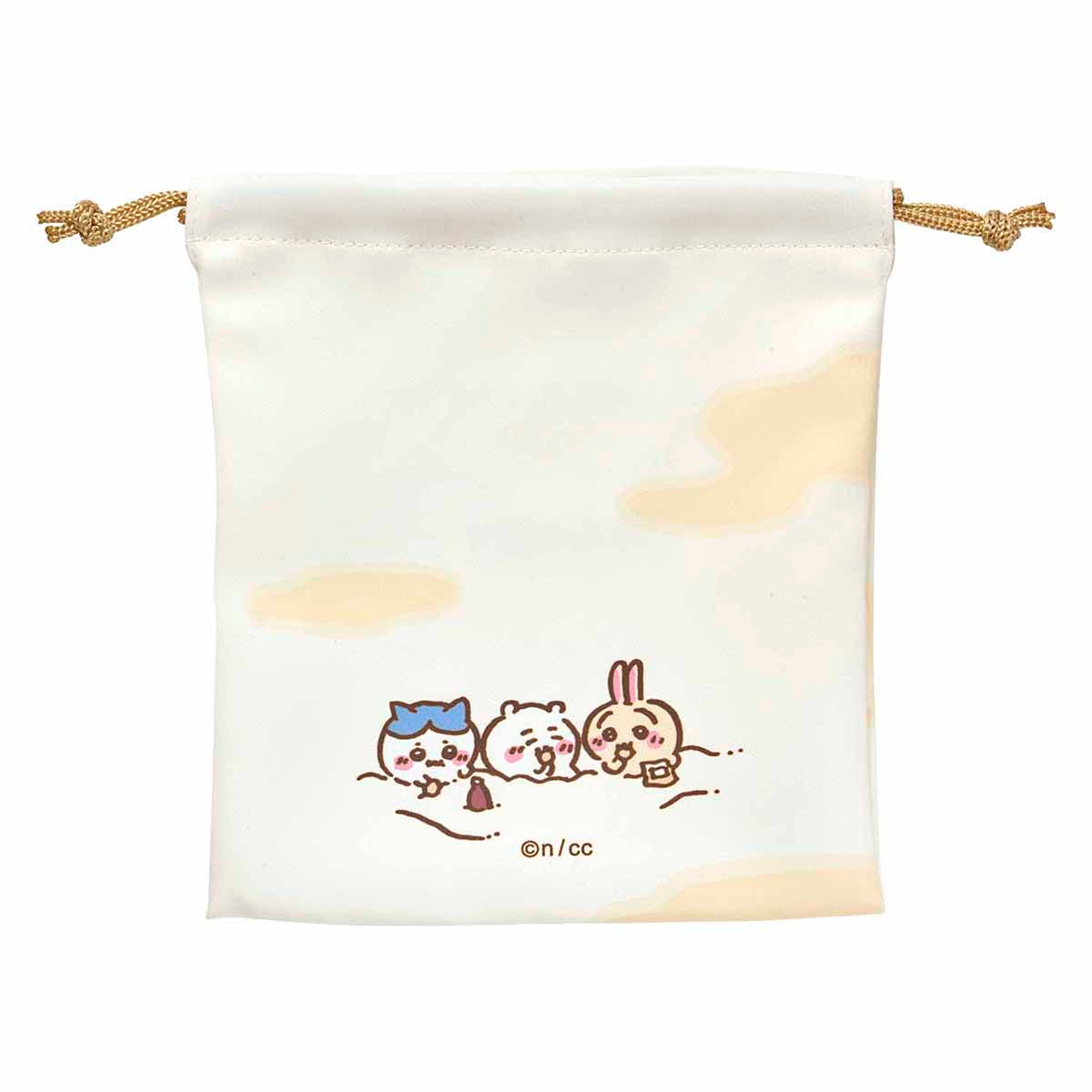 Chiikawa Excited to Go Out! Perfect Size Drawstring Bag (Double Cream)