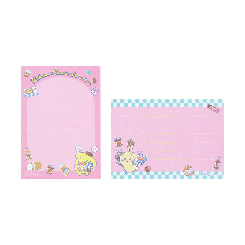 Chiikawa × Sanrio Characters Mini Memo Pad (Usagi × Pompompurin)