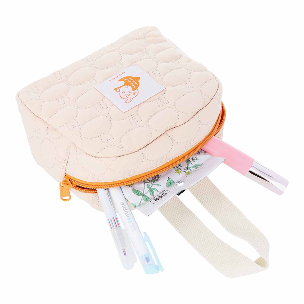 吉伊卡哇 竖条纹绗缝提手袋(乌萨奇)