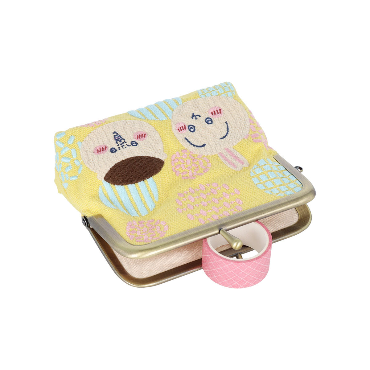 치이카와 다다미 자수 가마구치 미니 파우치 (우사기 & 쿠리만쥬)