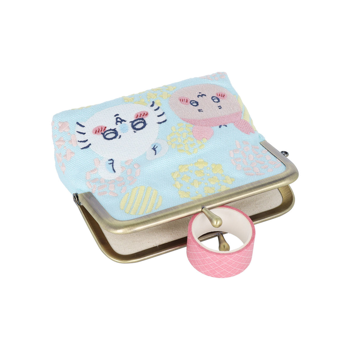 치이카와 다다미 자수 가마구치 미니 파우치 (모몽가 & 카니)