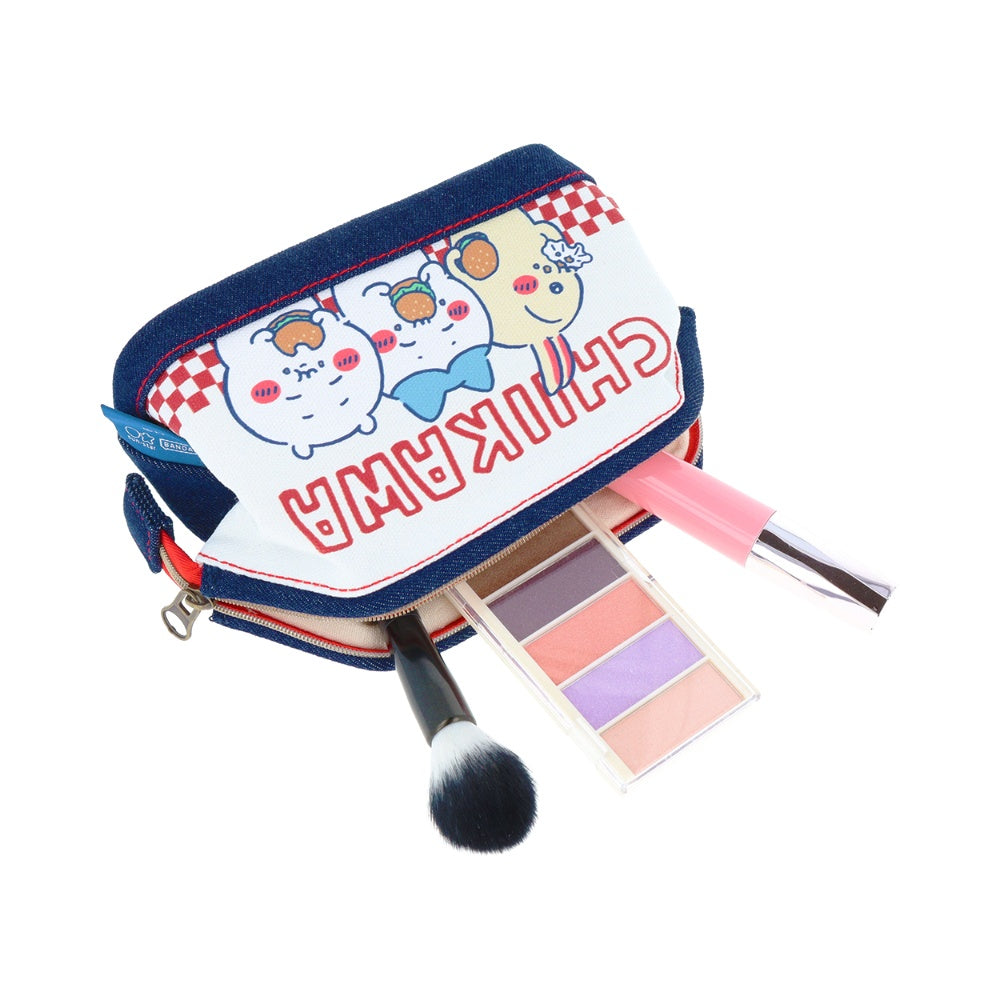 ちいかわ デニムポーチ ワイヤー入(ハンバーガー)