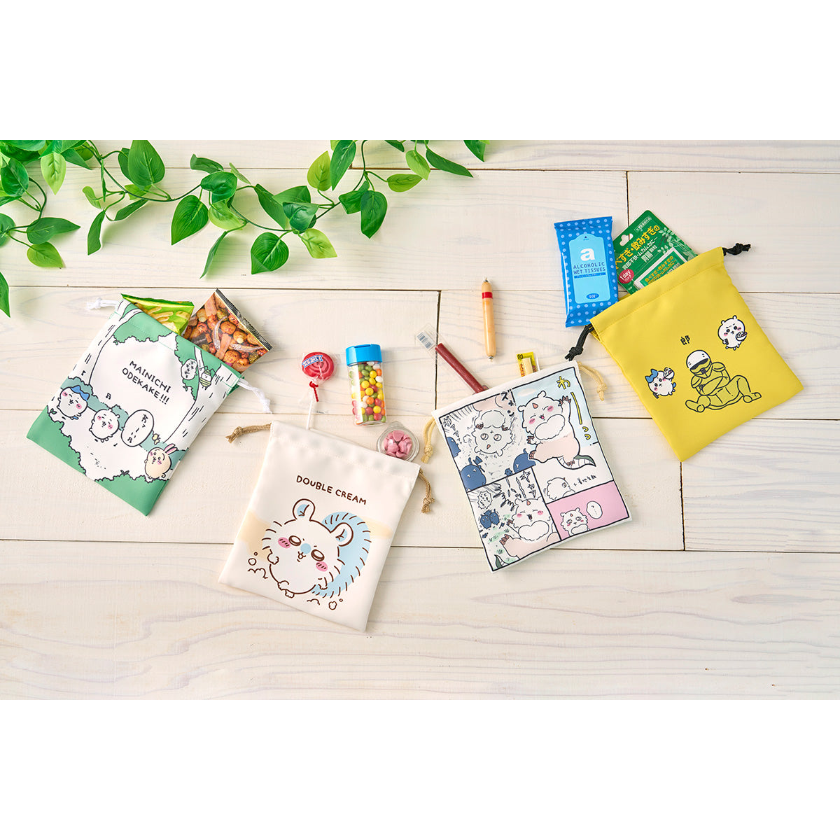 Chiikawa Excited to Go Out! Perfect Size Drawstring Bag (Rou)