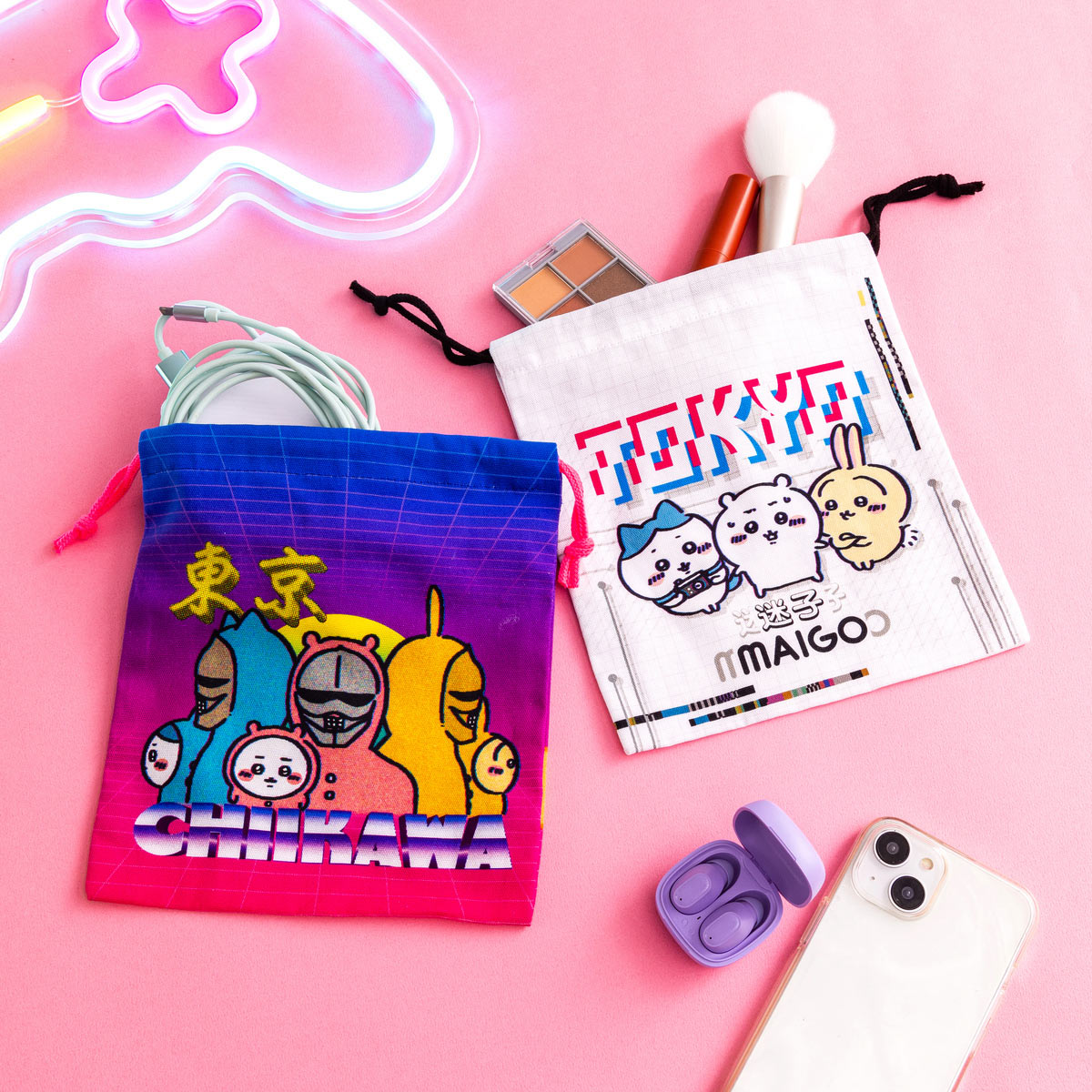 Chiikawa Tokyo Chiikawa Medium Drawstring Pouch (Pajama)