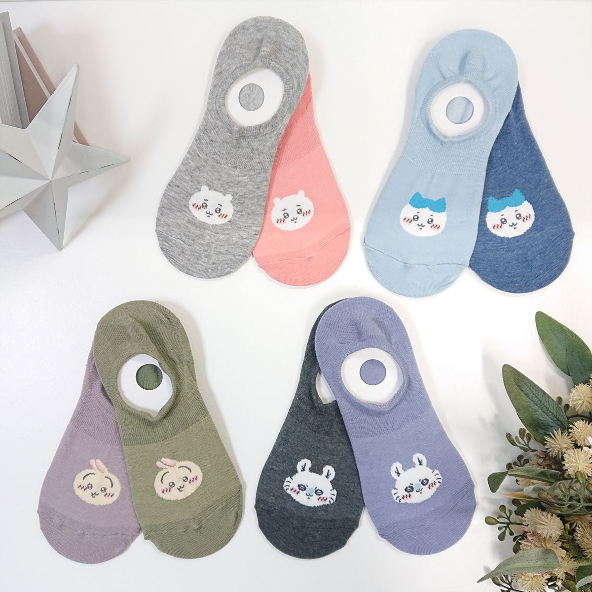 Chiikawa Kokopita Sneaker-Length Socks (Hachiware Navy)