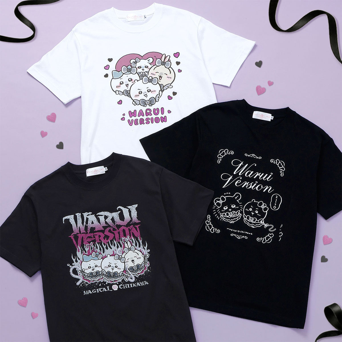 Chiikawa Magical Chiikawa T-Shirt Evil Version Chiikawa & Momonga Black