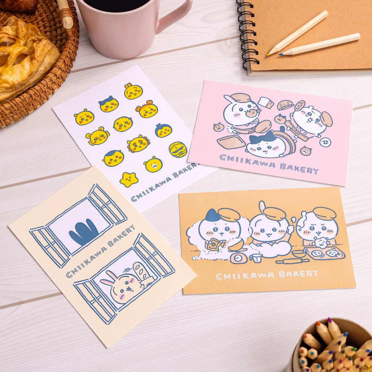 Chiikawa Bakery Letterpress Postcard (Tiny Faces)