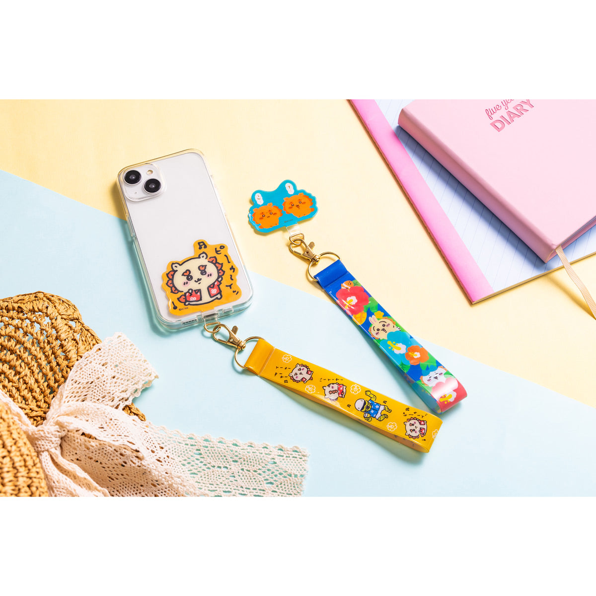 Chiikawa Shisa's Souvenir Shop Hand Strap Phone Tab (Hibiscus)