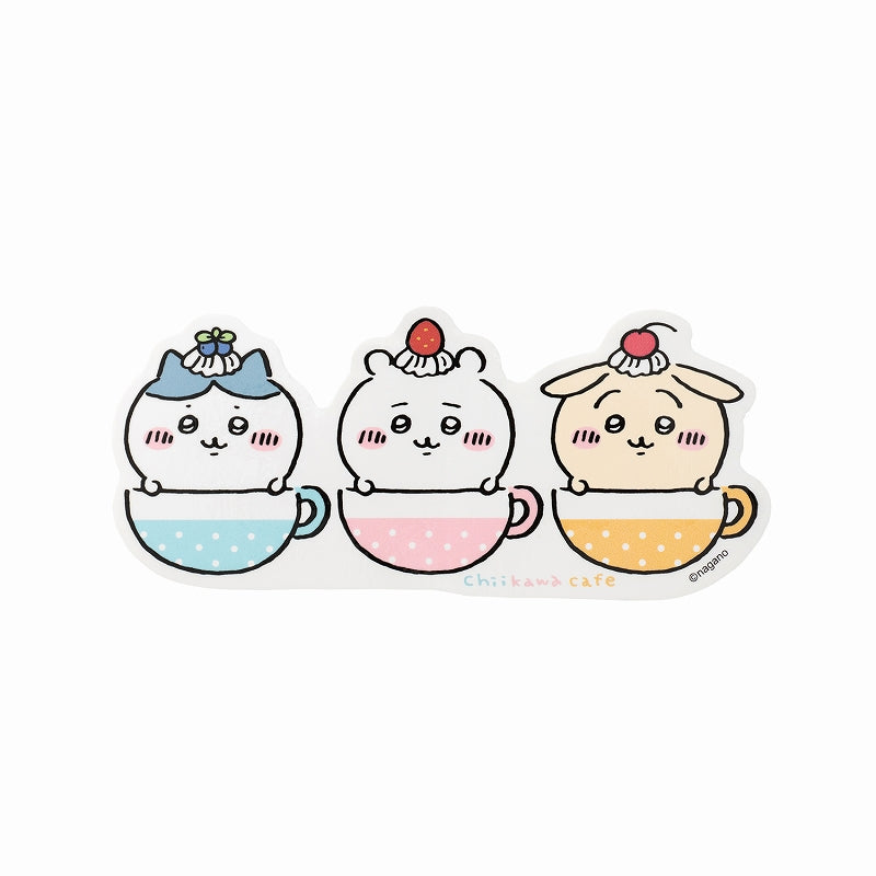 Chiikawa Cafe Yuru-Cut Big Sticker (Cup-In Chiikawa)