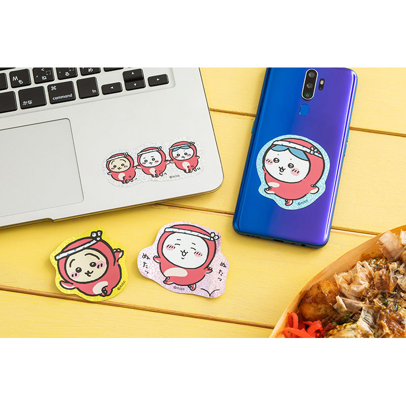 치이카와 스마트폰에 붙일 수 있는 사이즈의 홀로그램 스티커 (타코기 하치와레)