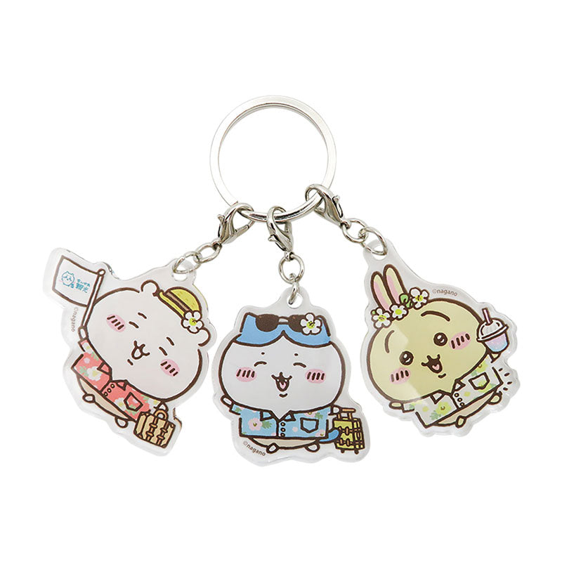 Chiikawa 3-Link Acrylic Key ring (Want to Travel)