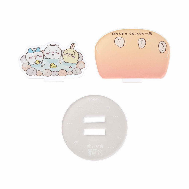 Chiikawa Tourism Layered Acrylic Stand (Hot Springs Are the Best)