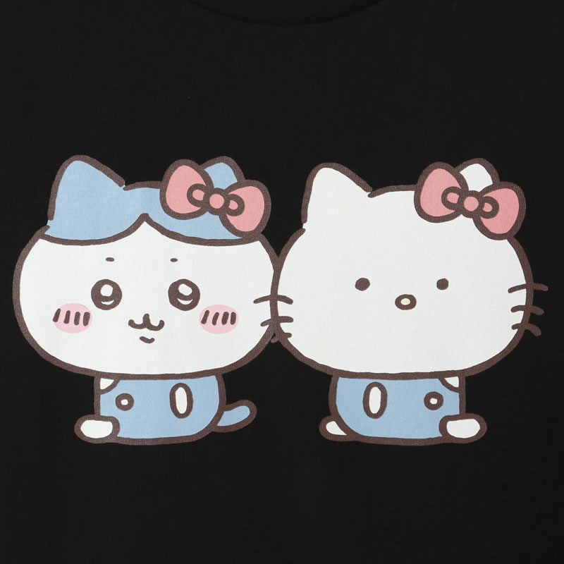 吉伊卡哇×三麗鷗角色 大尺寸T恤 八割×HELLO KITTY 黑色