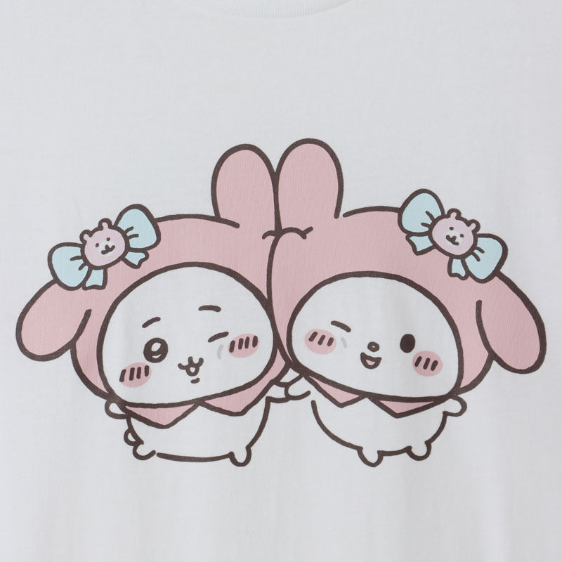 Chiikawa × Sanrio Characters Big T-Shirt Chiikawa × My Melody White