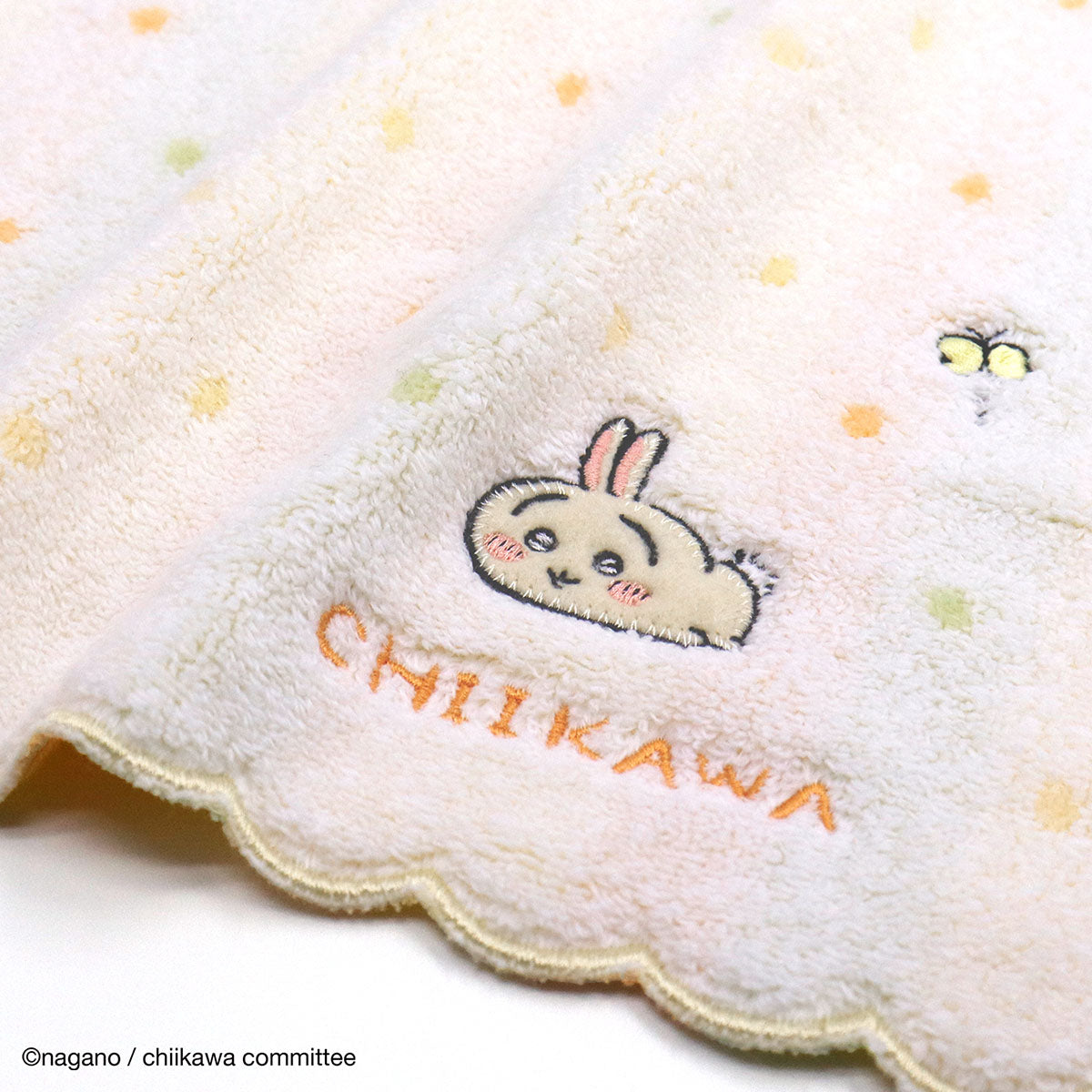 吉伊卡哇 毛巾手帕(圓點 黃色)