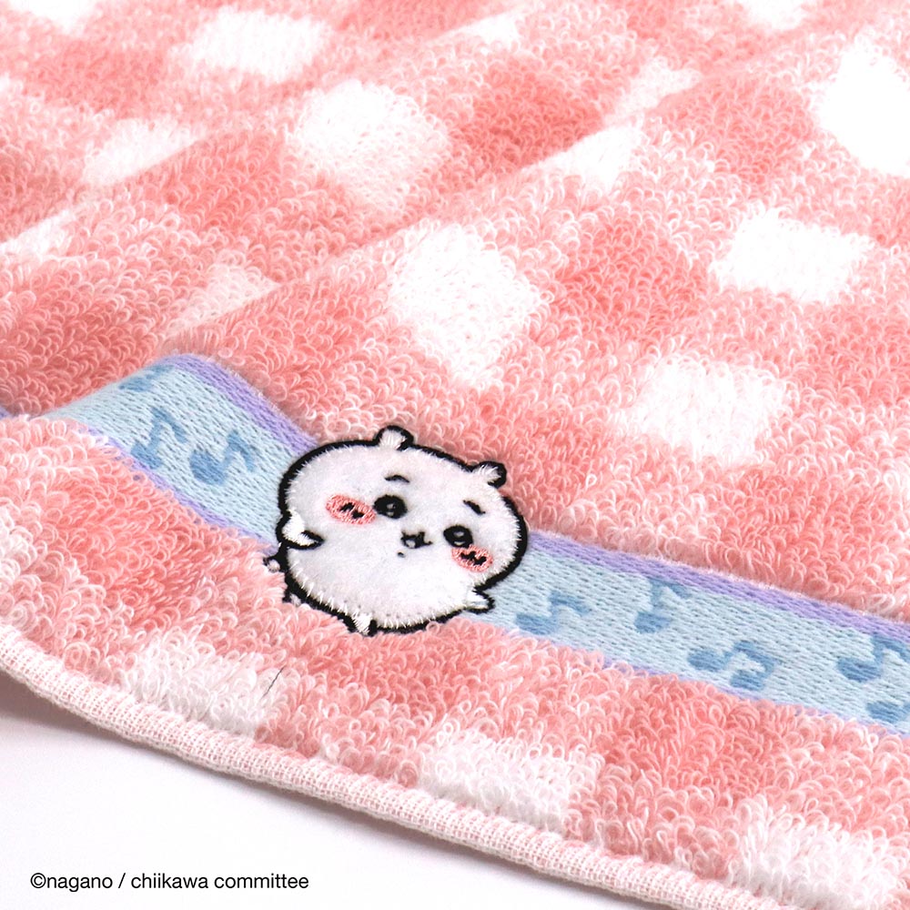 Chiikawa Towel Handkerchief (Music Note Pink)