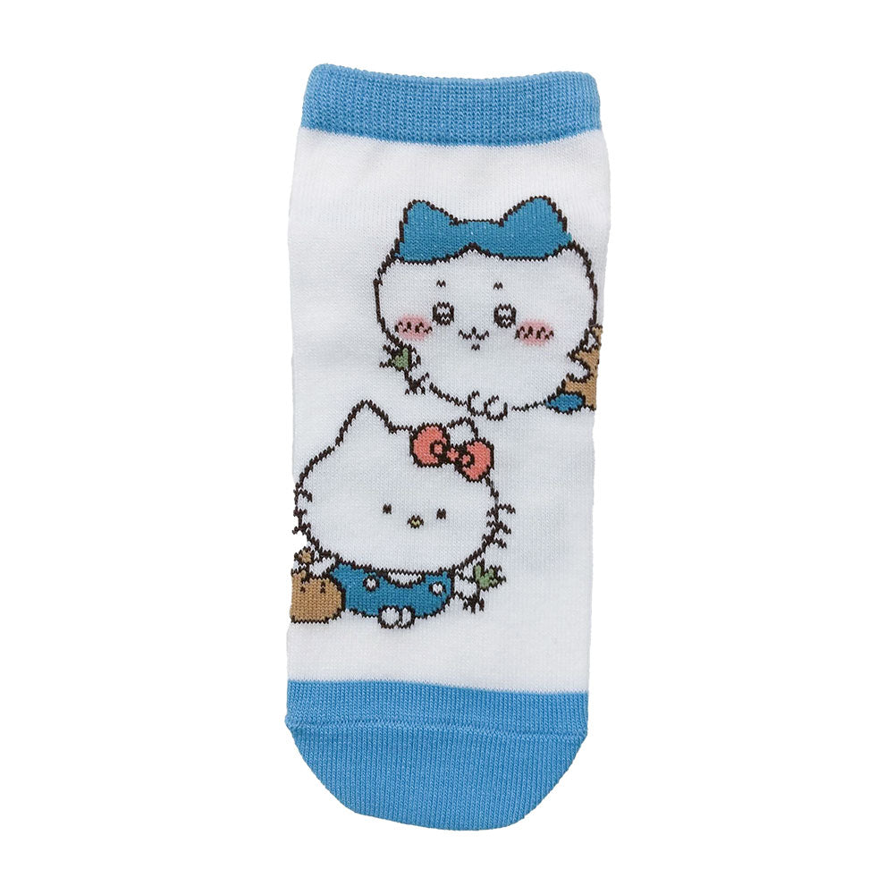 Chiikawa x Sanrio Characters Sneaker Socks (Hachiwari & Hello Kitty) Women's